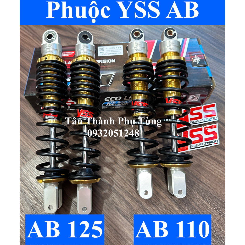 Phuộc YSS Air Blade AB 110, AB 125/150 E-Series Đen Vàng - chính hãng