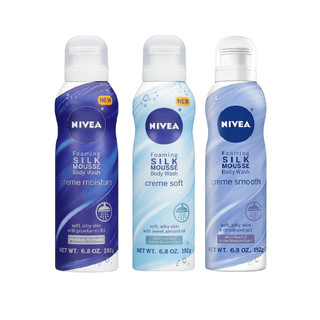 Sữa tắm dạng mousse Nivea Creme Soft Foaming Silk Mousse Body Wash Classic/Vanila & Jasmine/Peach & Orchid 198g (Đức)