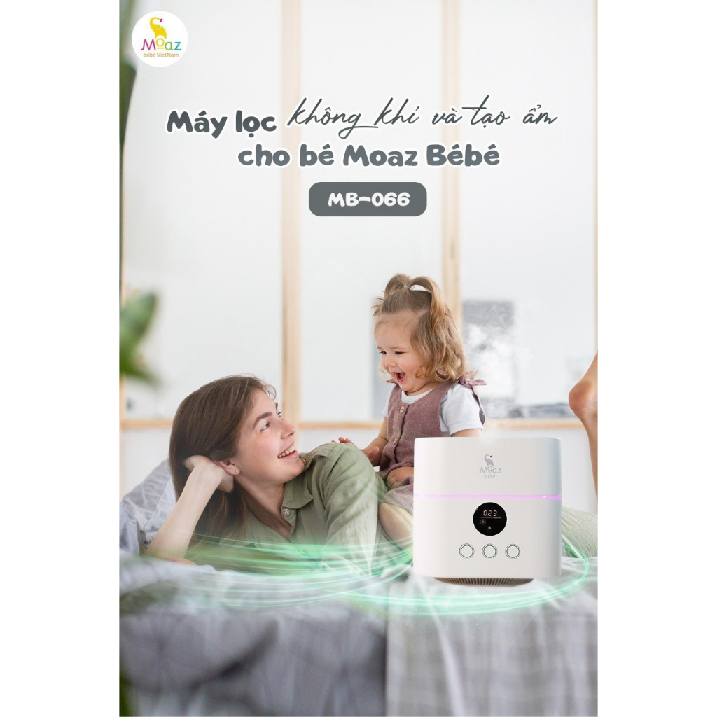 Máy lọc không khí và tao độ ẩm cho cho bé Moazbébé MB-066, dautayshop.vn