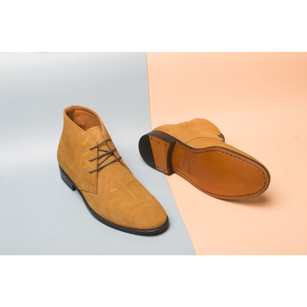Giày Boot Nam Kiểu Dáng Chukka Thời Trang Khâu Thủ Công Chất Liêu Da Nhập Khẩu