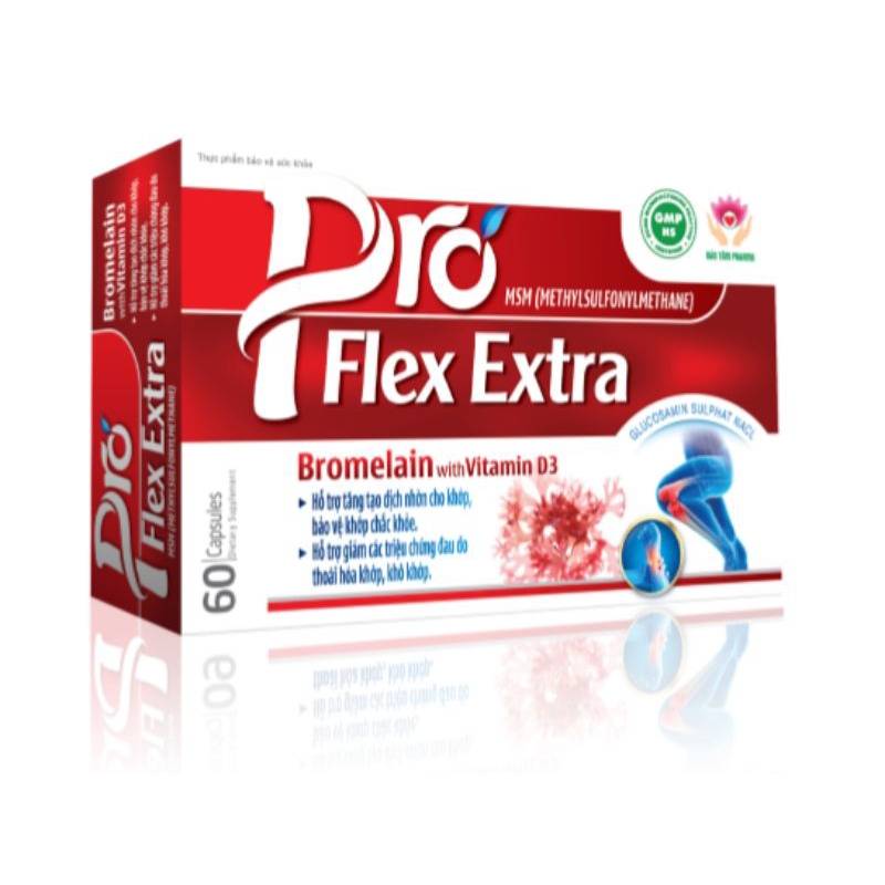 Glucosamine/PRO FLEX EXTRA ( 60 viên)tăng dịch nhờn khớp bảo vệ khớp chắc khỏe,  làm chậm quá trình 