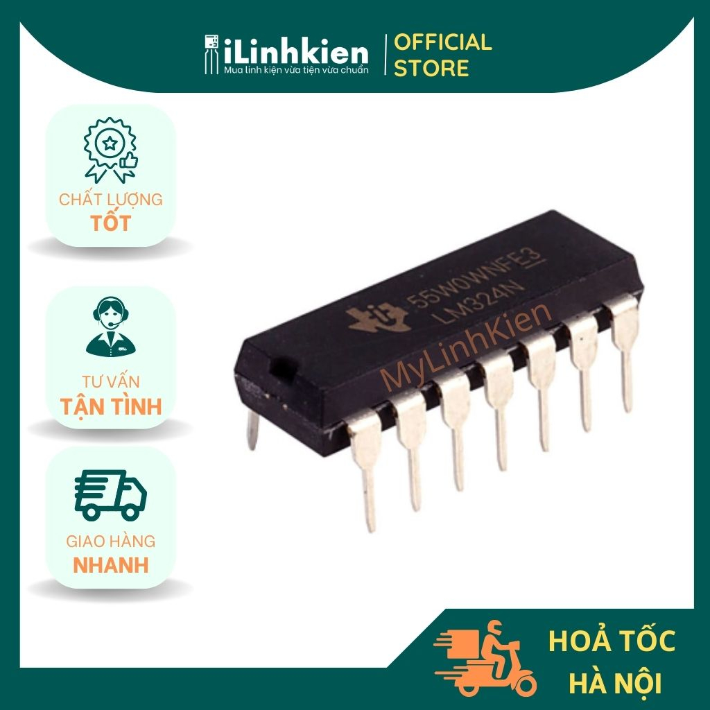 LM324N DIP-14 chính hãng TI chất lượng tốt.
