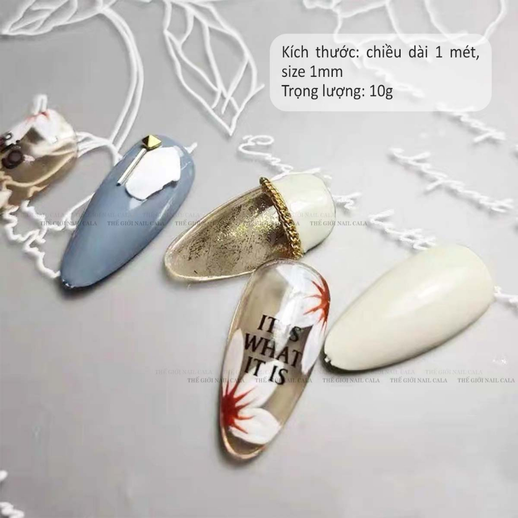 Dây xích trang trí móng  - Phụ kiện làm nail chuyên dụng - Dễ cắt ngắn để sáng tạo