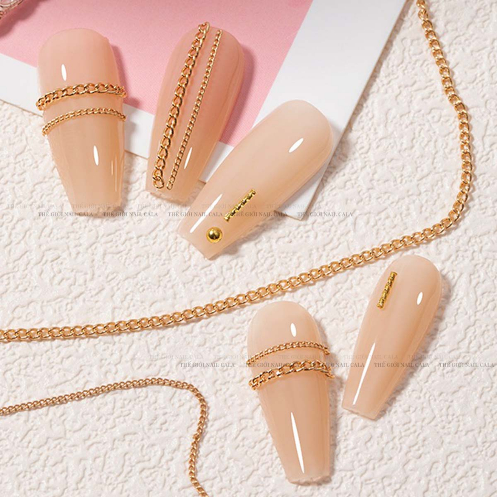 Dây xích trang trí móng  - Phụ kiện làm nail chuyên dụng - Dễ cắt ngắn để sáng tạo