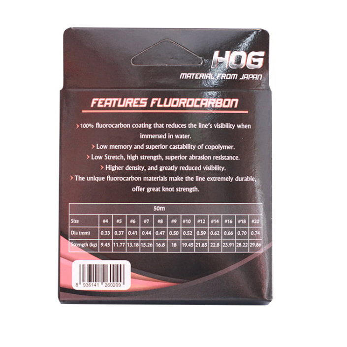 Dây Shock Leader Fluoro Carbon chất lượng cao HOG Hirushima 50m HKN Fishing