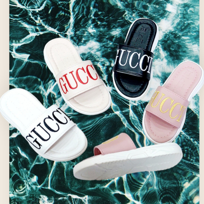 Dép lê cho bé,dép quai ngang thêu chữ êm mềm chống trơn trượt cho bé đi chơi đi học,G1