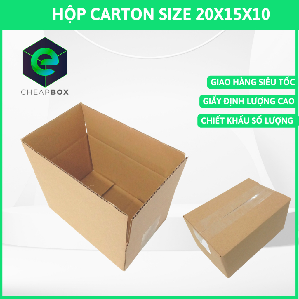 Bộ 100 Hộp Carton CHEAPBOX 20x15x10