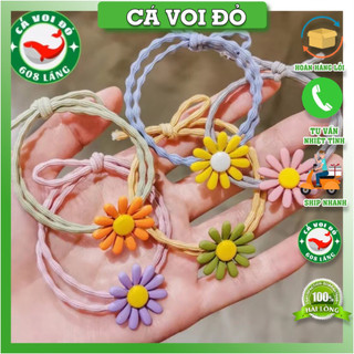 Dây cột tóc nữ hoa cúc nhiều màu