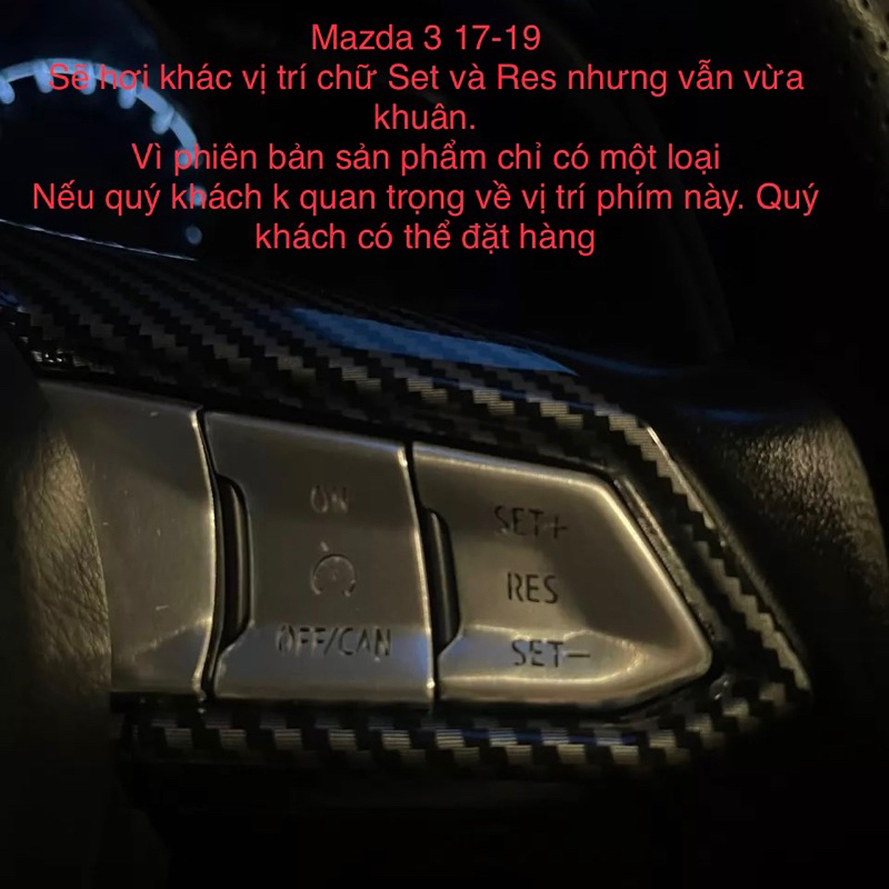 Ốp Phím Nút nhôm xe Mazda 3 2017-2019 phay  Phụ kiện trang trí dán 2016 2018