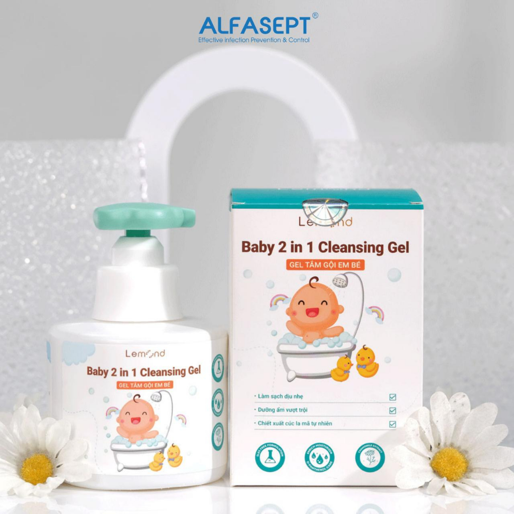 Sữa Tắm Gội Cho Bé Dạng Gel Alfasept Lemond Baby 2in1 Cleansing Gel 300ml Giúp Làm Sạch Dịu Nhẹ Và Dưỡng Ẩm Vượt Trội