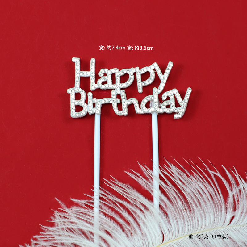 -Chữ HPBD đính đá- Trang trí bánh sinh nhật bánh kem