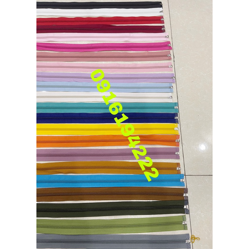 Dây kéo răng cước 70cm HKK, khoá áo khoác, áo phao răng cước số 5