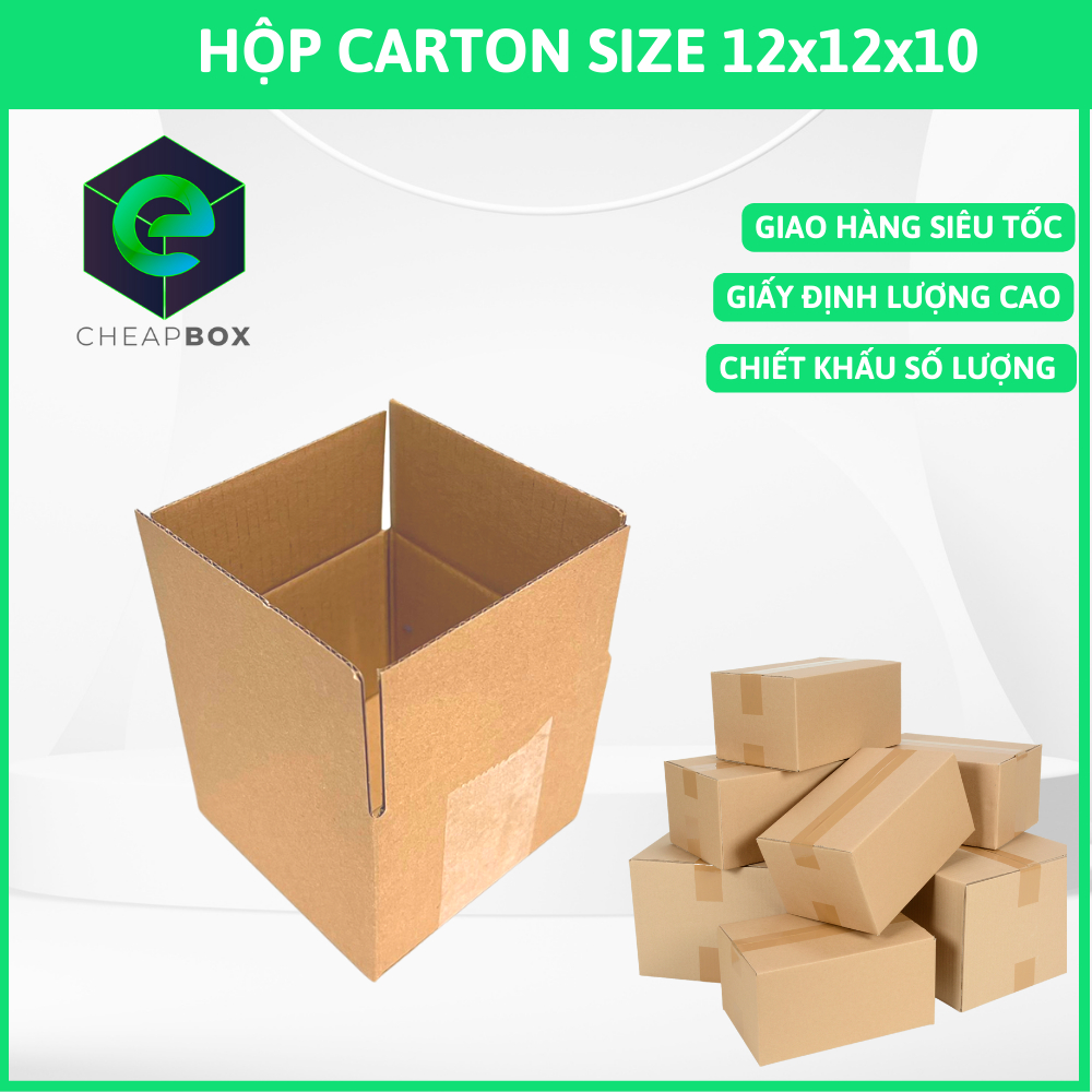 Bộ 100 Hộp Carton CHEAPBOX 12x12x10cm