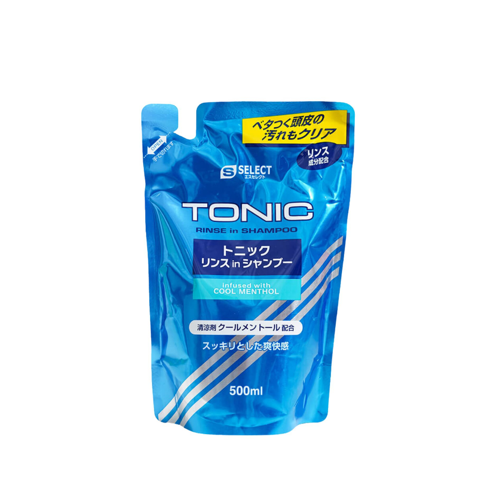 Dầu gội xả bạc hà mát lạnh dành cho nam S Select Nhật Bản gói 500ml sảng khoái sạch gàu - Bahachiha