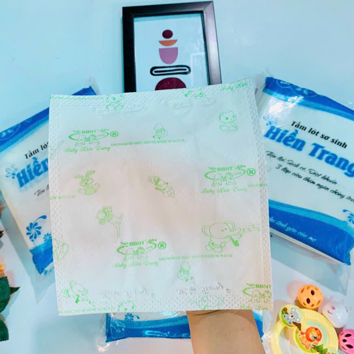 Tấm lót phân xu Hiền Trang, 30 miếng lót chống thấm sơ sinh LS001 Bebekids