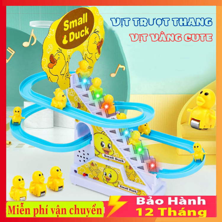 Cầu Trượt Vịt Vàng Leo Thang Phát Nhạc Cực Vui Tai Cho Bé Yêu
