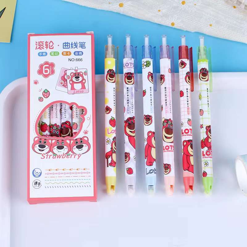 Bút Highlight, Bút Lăn Bút Đánh Dấu Nhanh Khô Hình Đa Dạng Nhiều Màu Sắc