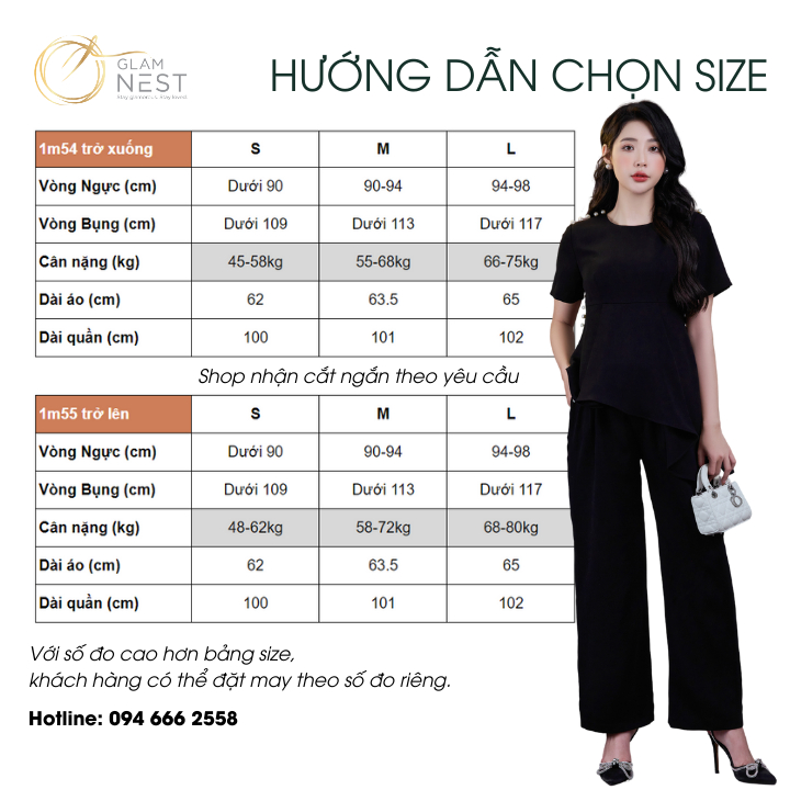 Áo bầu xinh bigsize phối quần bầu dáng suông chất liệu co giãn hàng thiết kế chính hãng Glam Nest AS035