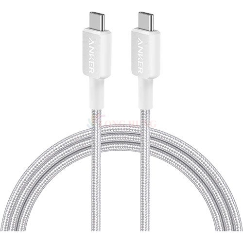 Cáp USB Type-C to Type-C Anker 322 Nylon Cable III 60W 0.9m A81F5/1.8m A81F6 - Hàng chính hãng