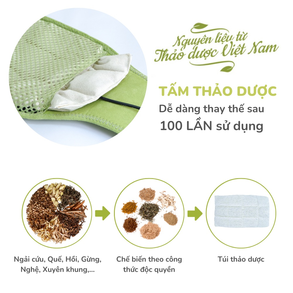 Tấm Thảo Dược Thay Thế Cho Đai Chườm Vai Gáy Cổ HAPAKU Làm Nóng Bằng Điện, Giảm Đau Mỏi Vai Thư Giãn