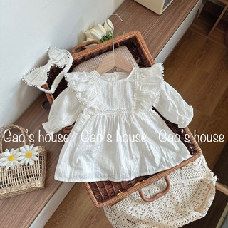 Set body váy chất đũi mềm nhẹ kèm turban cho bé gái