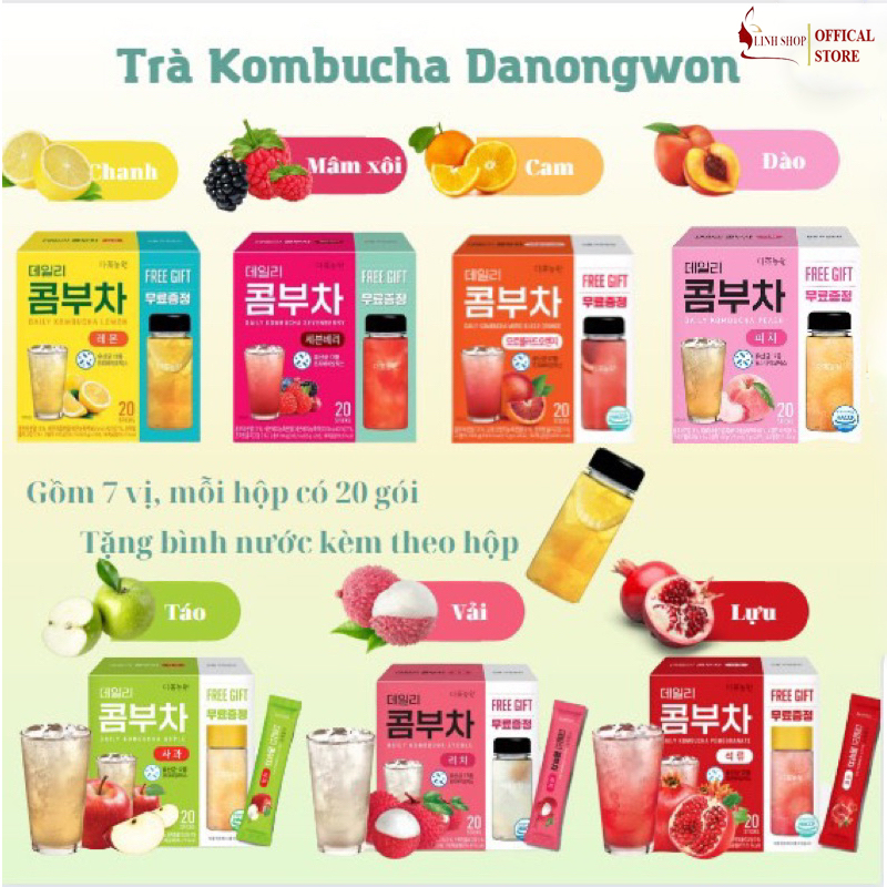 Trà Kombucha Danongwon Nhập Khẩu Hàn Quốc Nước Uống Làm Đẹp Da, Trẻ Hoá, Giảm Nhăn Ngăn Ngừa Lão Hoá