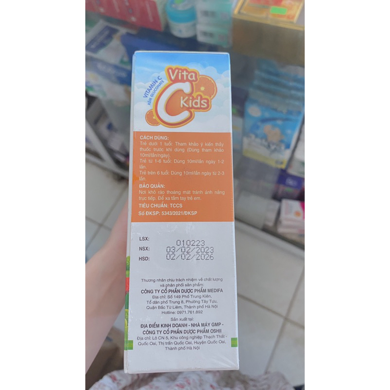 Vita C Kids Hộp 20 Ống Bổ Sung Vitamin C Cho Bé