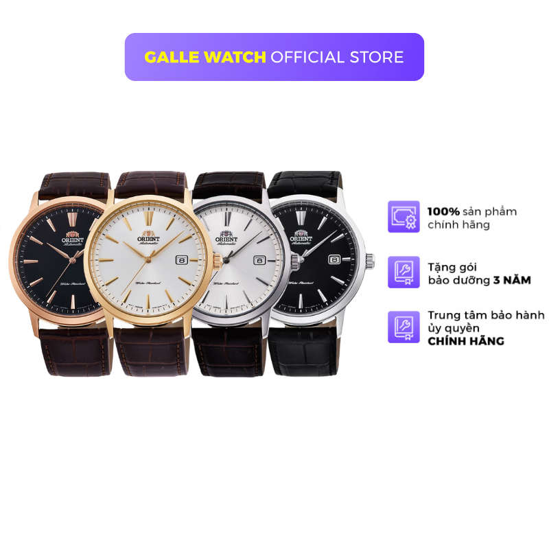 Đồng hồ nam Orient Watch Classic RA-AC0F máy lộ cơ automatic mặt nhỏ kính cường lực dây da đeo tay cao cấp chính hãng