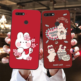 Ốp lưng huawei y6 prime/y6 2018 in hình thỏ dâu cute