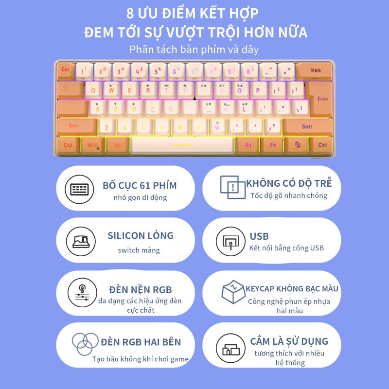 Bàn phím giả cơ Led RGB chuyên dùng cho máy tính- Bảo hành 12 tháng