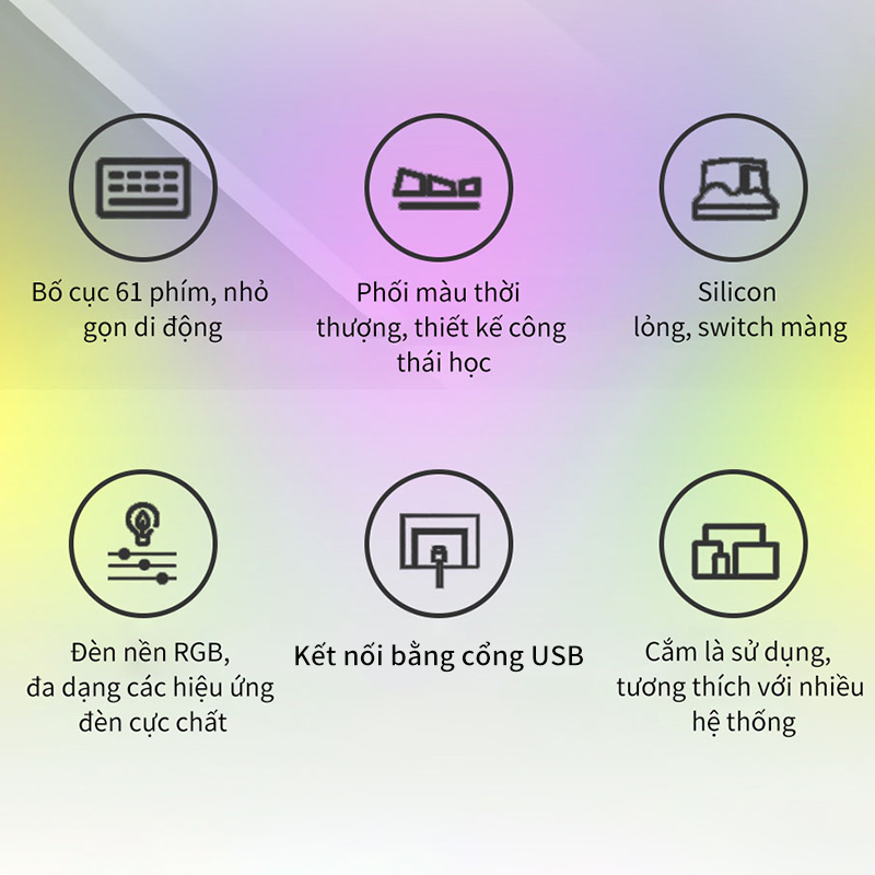 Bàn phím giả cơ Led RGB chuyên dùng cho máy tính- Bảo hành 12 tháng