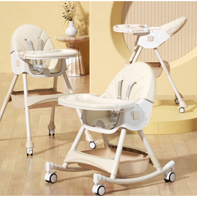 Ghế ăn dặm đa năng cao cấp nằm ngả có bánh xe Ghế ăn dặm cho bé