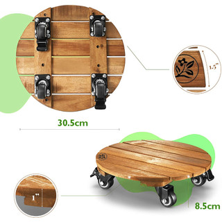 Đế Lót Để Chậu Cây Có Bánh Xe MONROVIA Làm Giá Đỡ Kệ Hoa Cây Cảnh, Màu Vàng Đường, Chịu Tải Tốt