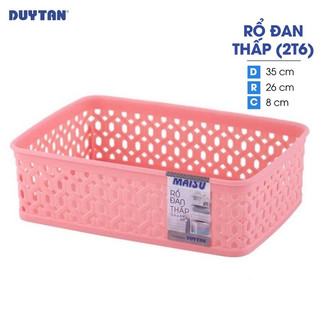 Rổ đan thấp nhựa DUY TÂN Matsu 2T6 (35 x 26 x 8 cm) - 12088