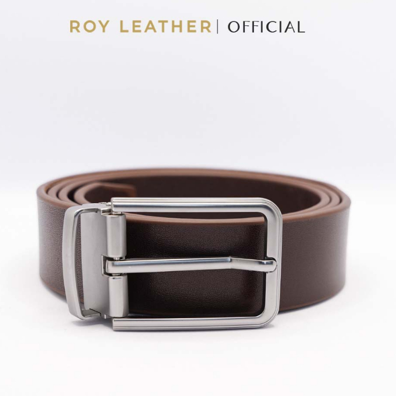 Thắt lưng nam da bò nguyên tấm khoá cài khuy D102 thương hiệu Roy Leather dây nịt nam da bò xịn