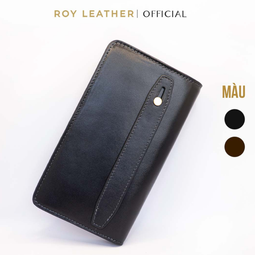 Ví dài nam da thật bò Mill cao cấp V109 thương hiệu Roy Leather bóp da bò nam cao cấp phong cách