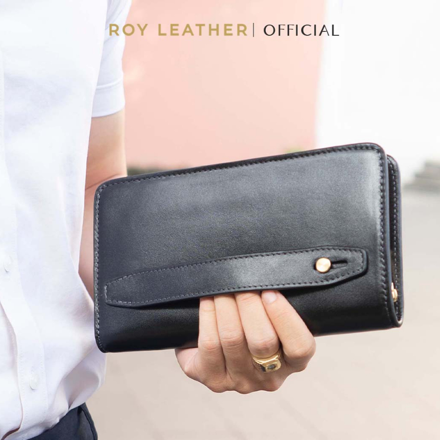 Ví dài nam da thật bò Mill cao cấp V109 thương hiệu Roy Leather bóp da bò nam cao cấp phong cách