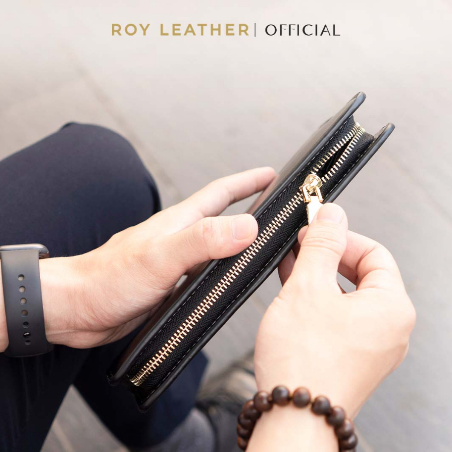 Ví dài nam da thật bò Mill cao cấp V109 thương hiệu Roy Leather bóp da bò nam cao cấp phong cách