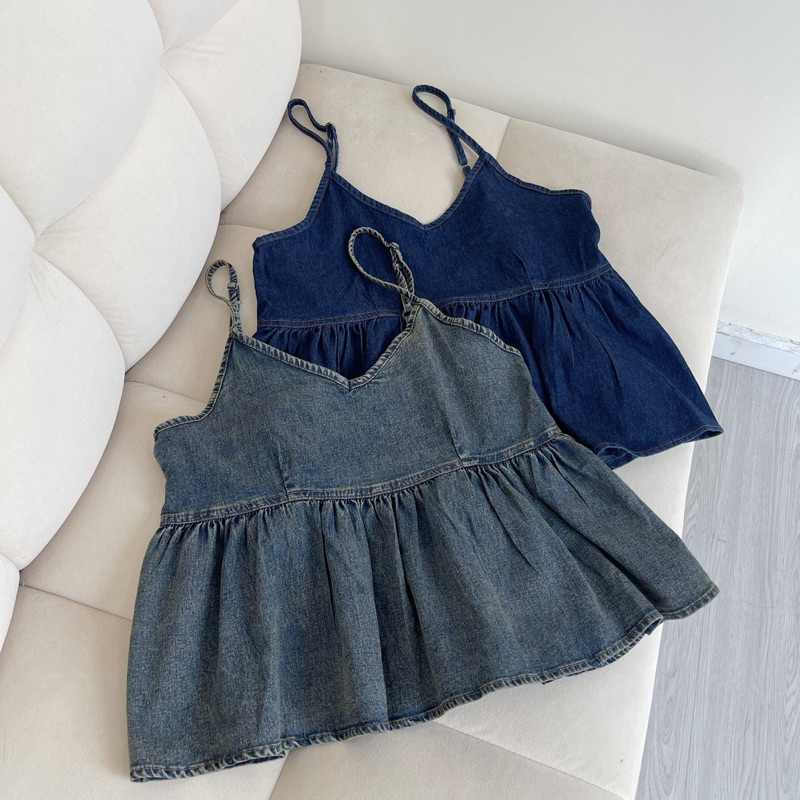 Áo 2 dây denim (ảnh thật/ có sẵn)