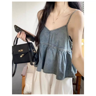 Áo 2 dây denim (ảnh thật/ có sẵn)