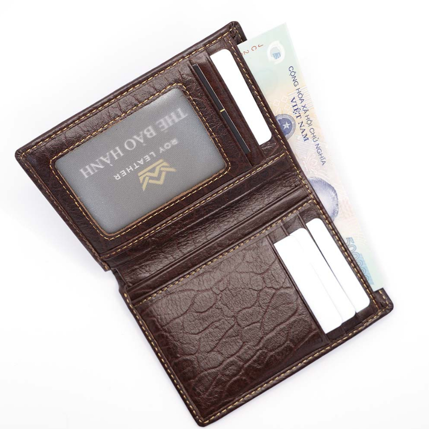 Ví nam da bò vân voi cao cấp V101 thương hiệu Roy Leather bóp nam da bò cầm tay nhiều ngăn đựng đồ BH 1 năm