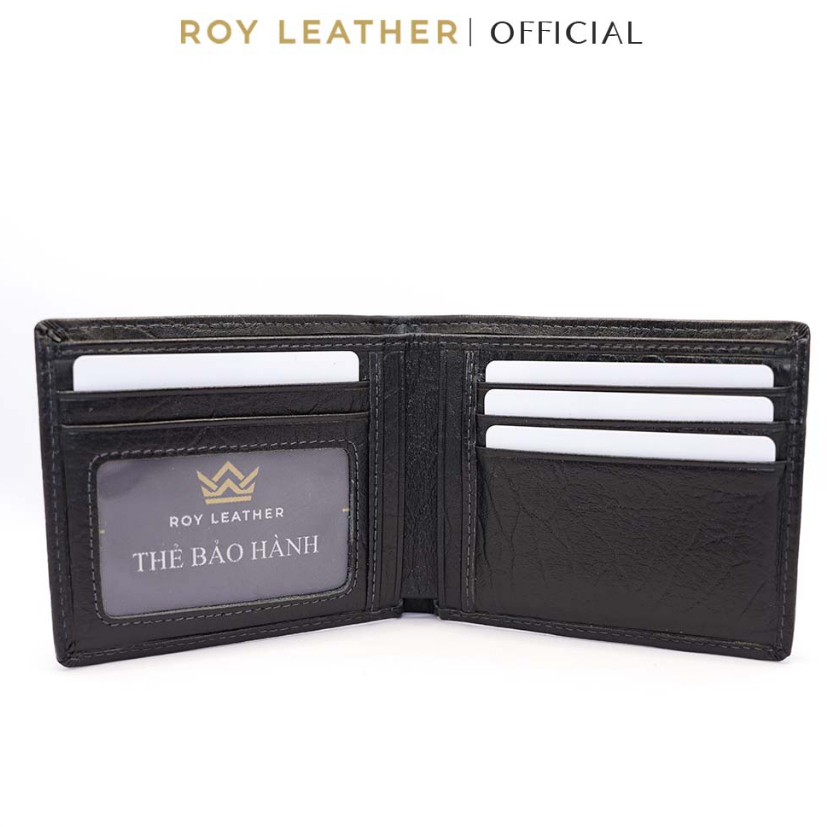 Ví nam da bò vân voi cao cấp V101 thương hiệu Roy Leather bóp nam da bò cầm tay nhiều ngăn đựng đồ BH 1 năm