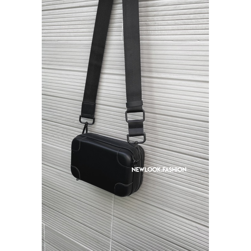 ★ TÚI ĐEO CHÉO NAM NỮ DA PU TRƠN DẠNG HỘP CỨNG BO TRÒN GÓC ĐỨNG PHOM CHỮ NHẬT NGANG