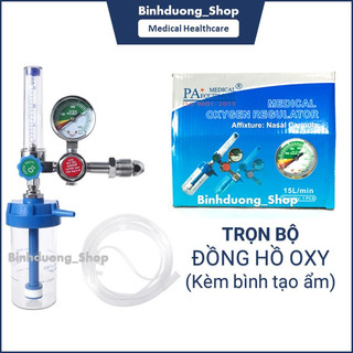 Đồng hồ đo oxy và bình tạo ẩm cho máy tạo oxy PA Medical