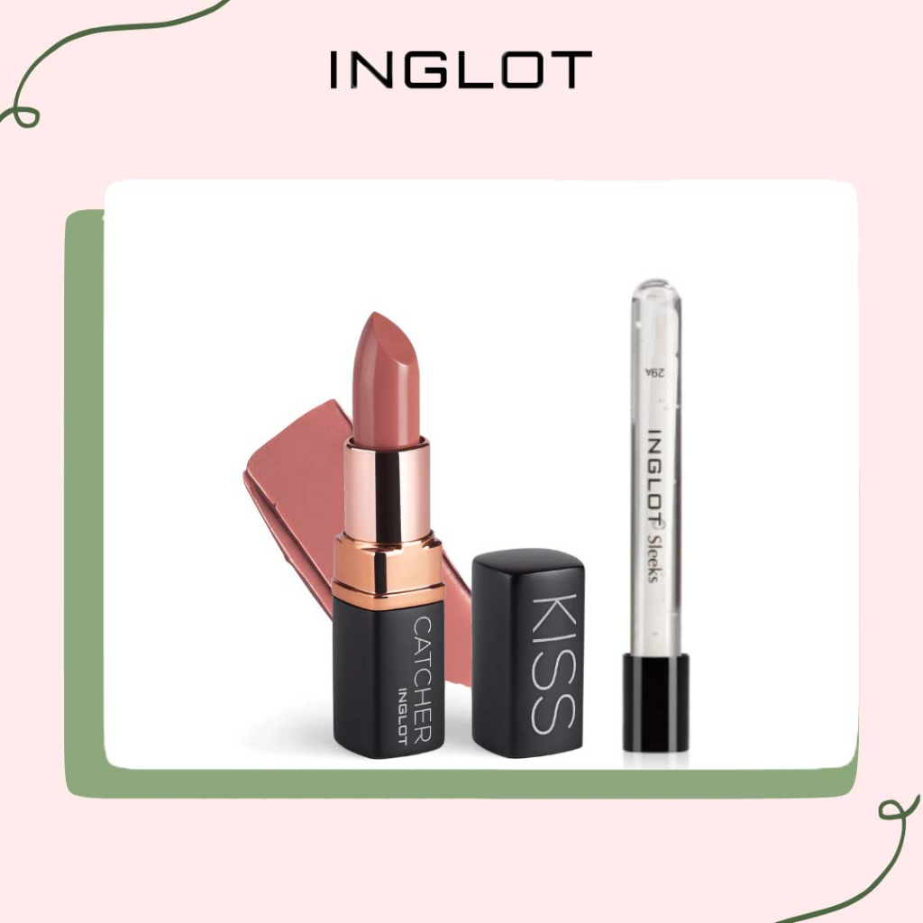 Bộ trang điểm môi gồm Son thỏi Kiss Catcher (4.5g) và Son dưỡng bóng Sleeks Lip Gloss 29A (5.5ml) INGLOT