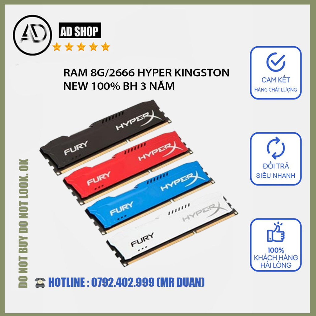 RAM PC Kingston 8GB DDR4 Bus 2666 MHz hàng mới bảo hành 36 tháng | BigBuy360 - bigbuy360.vn