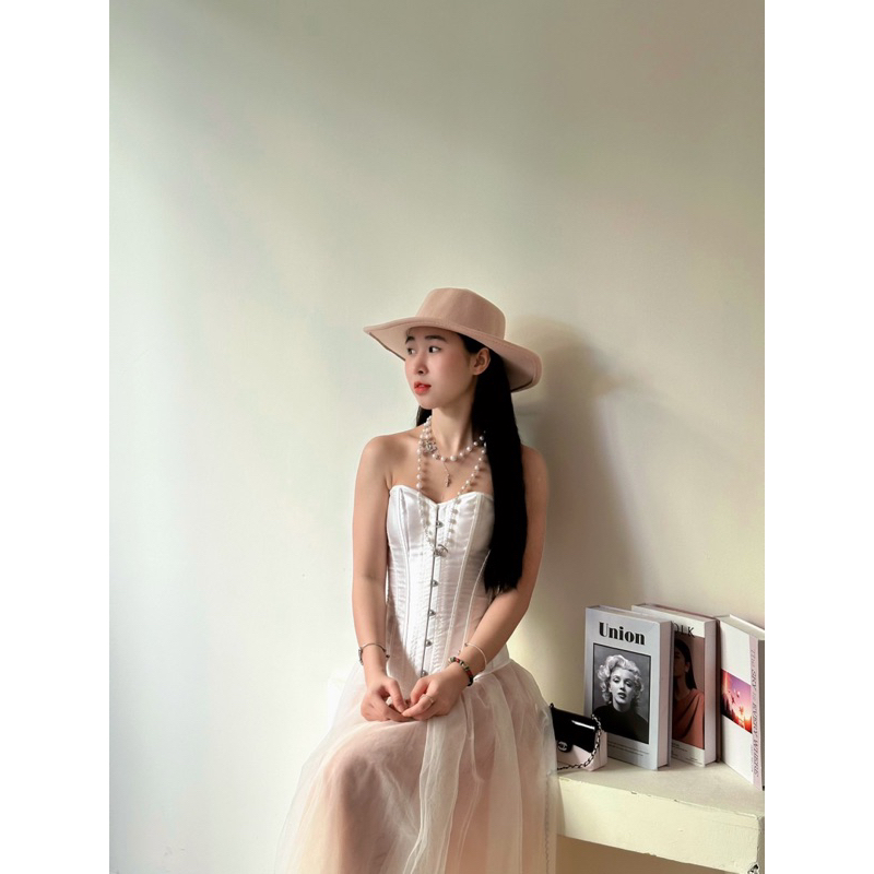 CORSET SATIN TRƠN SIẾT EO