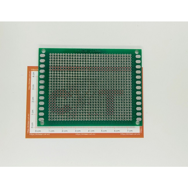 PCB đục lỗ 2 mặt 2mm 6x8cm