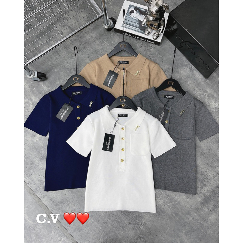 Áo len polo cộc tay Y.S.L hàng QCCC