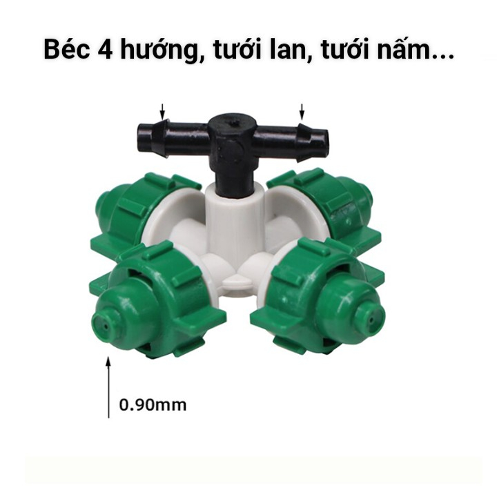 Béc tưới lan 4 hướng, béc tưới lan, béc tưới nấm, béc tưới rau mầm và làm mát cho nhà màng